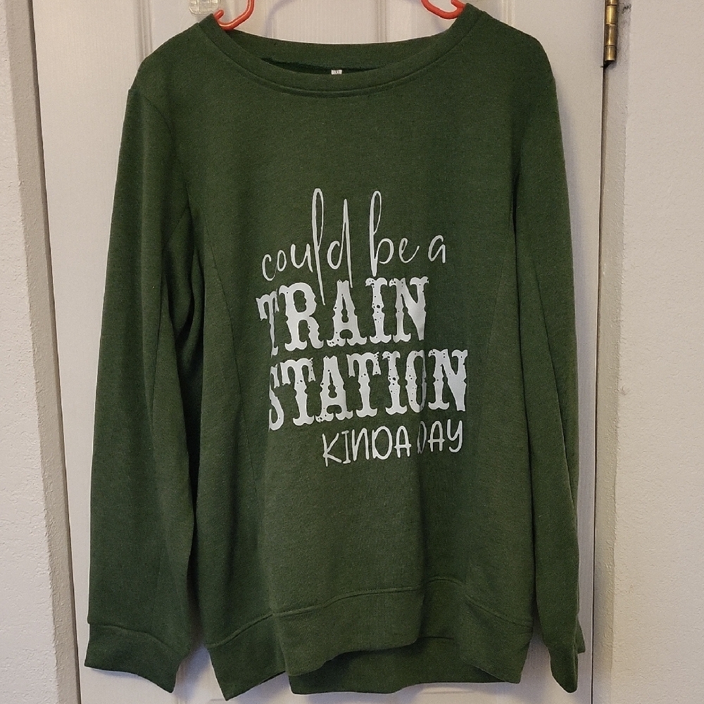 Green Graphic Women's Sweater